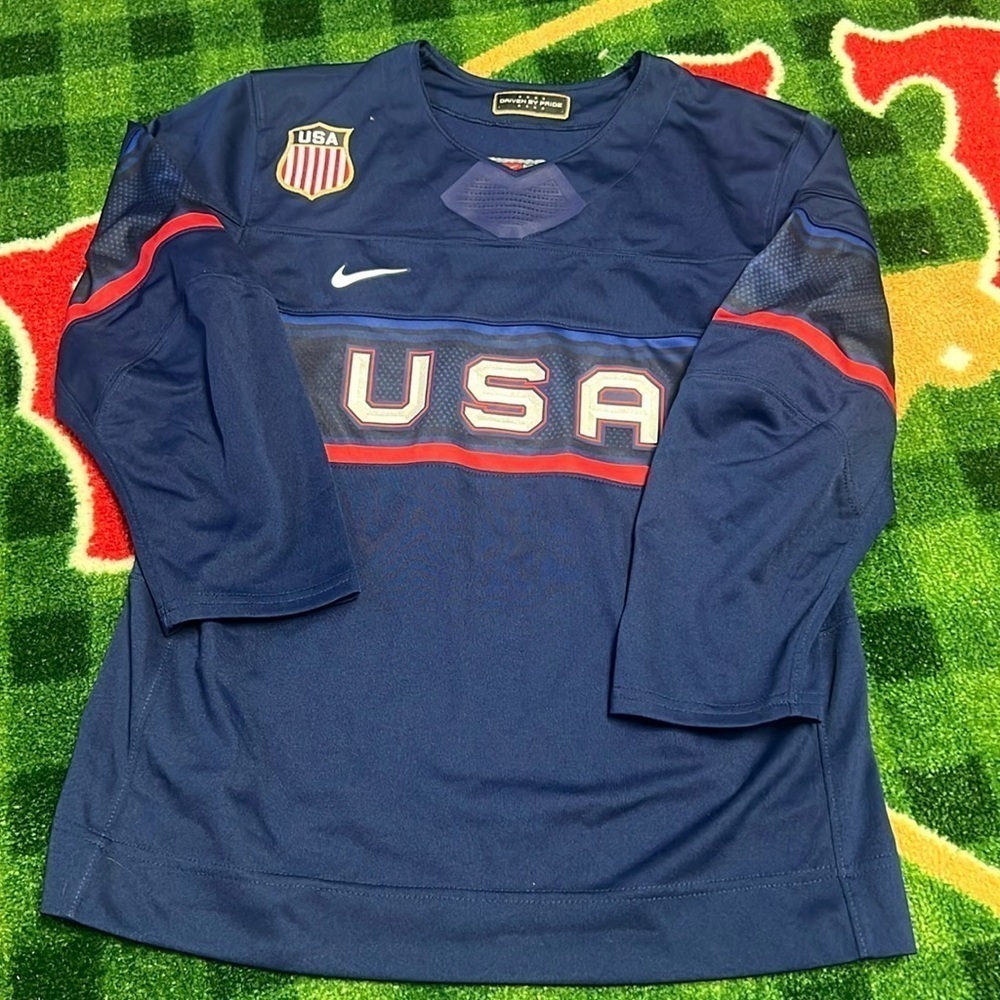 Nike Air Size S USA Hockey Jersey 2022 Olympic Navy Away Men Used